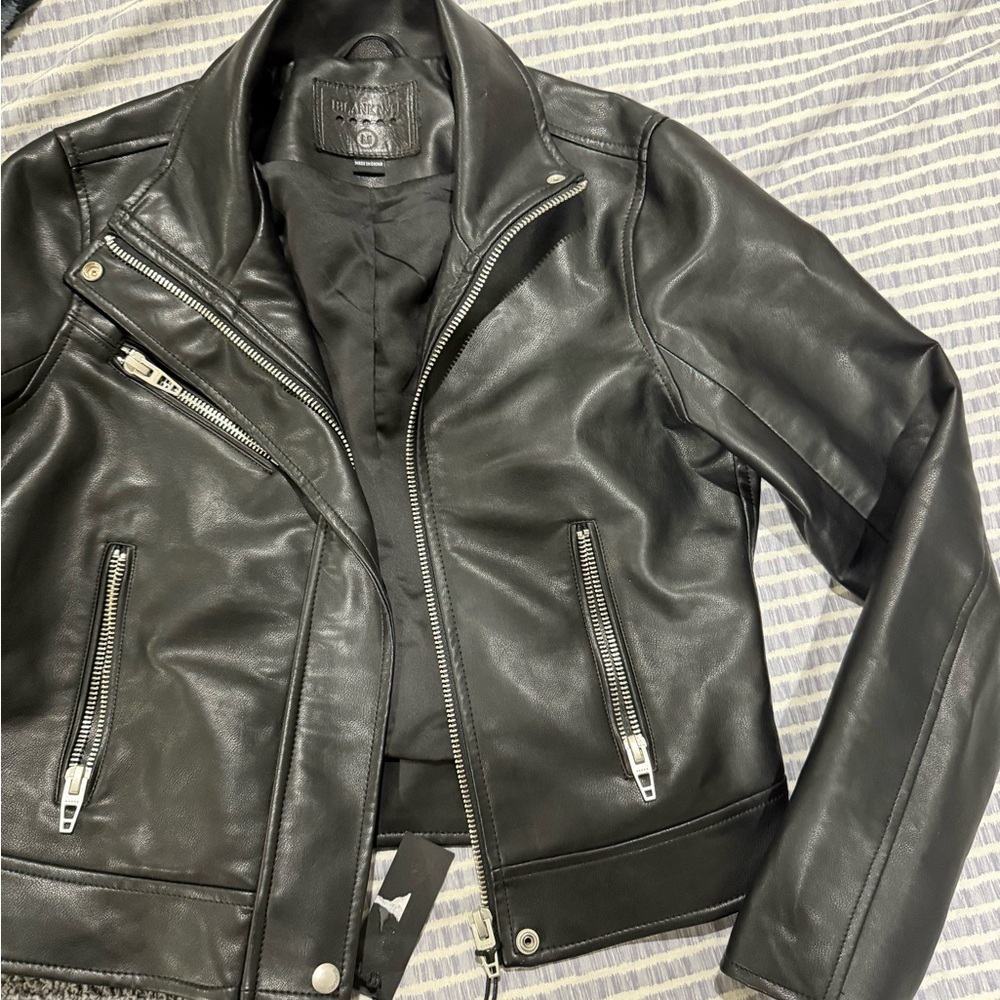NEW WITH TAGS Blank NYC Black Leather Biker Jacket